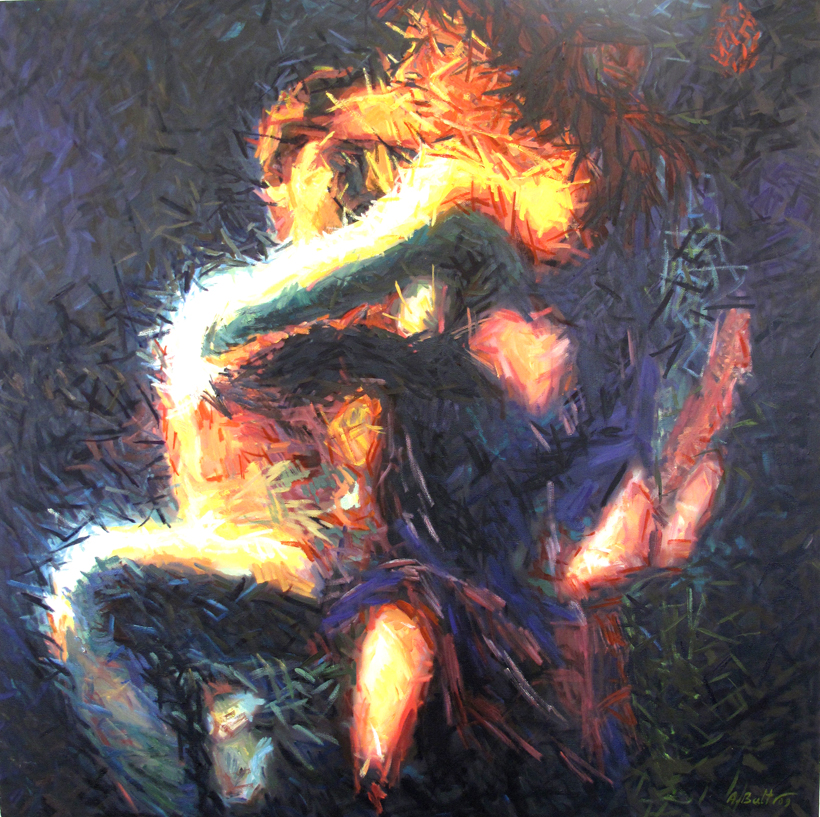 Tango jausmas IV. 2009. Dr., aliejus. 150x150 cm